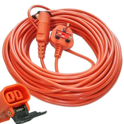 SPARES2GO 20 Metre Mains Cable & Lead Plug compatible with Flymo Garden Vacuum Leafblower Mower Trimmer 20m