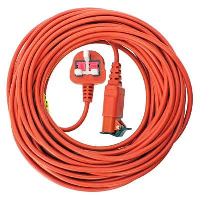 SPARES2GO 20 Metre Mains Power Cable Lead Plug compatible with Bosch Rotak Lawnmower 20m