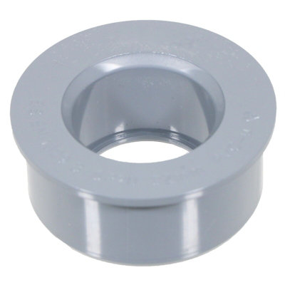 SPARES2GO 32mm Boss Adaptor Solvent Weld Soil Stack Waste Pipe Reducer Push Fit Seal Ring (Grey)