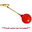 SPARES2GO 4 1/2" Ball Float for Toilet Cistern Ballcock Flush Valve BS 2456 (Plastic with Brass Thread Fitting)