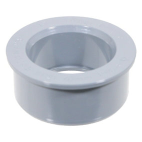 SPARES2GO 40mm Boss Adaptor Solvent Weld Soil Stack Waste Pipe Reducer Push Fit Seal Ring (Grey)