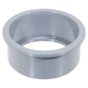 SPARES2GO 50mm Boss Adaptor Solvent Weld Soil Stack Waste Pipe Reducer Push Fit Seal Ring (Grey)