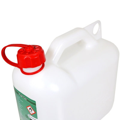 SPARES2GO 5L Jerry Fuel Can Container Flexible Spout White 5 Litre