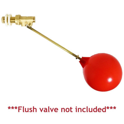 SPARES2GO 6" Ball Float for Toilet Cistern Ballcock Flush Valve BS 2456 (Plastic with 5/16" Brass Thread Fitting)