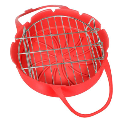 SPARES2GO 7 Inch Round Shelf Rack + Silicone Basket Compatible with Ninja Foodi OP100 0P300 OP350 Multi Cooker Air Fryer