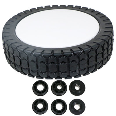 SPARES2GO 7 Tyre Wheel for Lawnmower with Reducer Bushes 175mm DIY at B Q