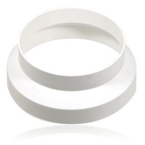 SPARES2GO Air Con Hose Adaptor 125 to 150mm 6" to 5" Round Reducer Increaser White Step