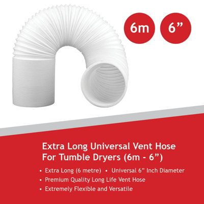 thumbnail image 2 of 6" Diameter Flexible Exhaust Hose For Portable Air Conditioner – AC Unit Duct (White) 2 of 4
