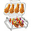 SPARES2GO Air Fryer Rack Racks Double Drawer Basket Pot Grill Shelf Shelves x 2 + 4 Skewers