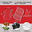 SPARES2GO Air Fryer Rack Racks Double Drawer Basket Pot Grill Shelf Shelves x 2 + 4 Skewers