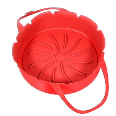 SPARES2GO Air Fryer Silicone Basket Liner Mat Non-Stick Multi Cooker Microwave (Red)