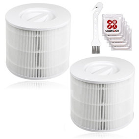 SPARES2GO Air Purifier Filter compatible with Levoit 300 300S Core 300-RF 3-in-1 H13 HEPA (2 x Filters + Fresheners + Brush)