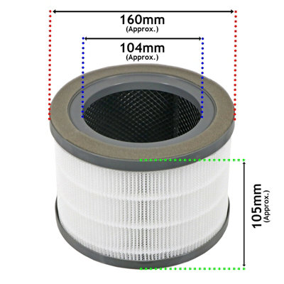 SPARES2GO Air Purifier Filter compatible with Levoit Vista 200 (Type 200-RF)
