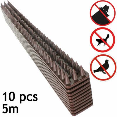 SPARES2GO Anti-Climb Fence Wall Security Intruder Pest Repellent Spikes (10 Strips, 5 Metres)