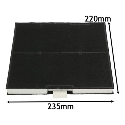 SPARES2GO Anti-Odour Carbon Filter compatible with Bosch Cooker Hood (220 x 235 x 21mm, Pack of 2)