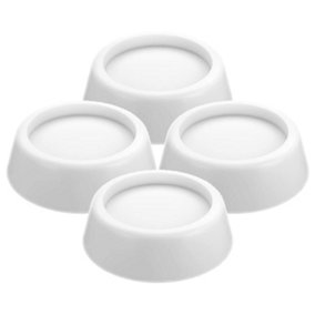 SPARES2GO Anti Vibration Rubber Feet Appliance Furniture Non Slip Shock Absorber Pads (White, Pack of 4)