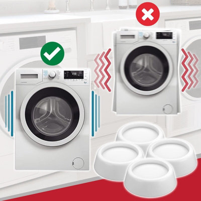 SPARES2GO Anti Vibration Rubber Washing Machine / Tumble Dryer Non-Slip Floor Protection Feet Pads (Pack of 4)