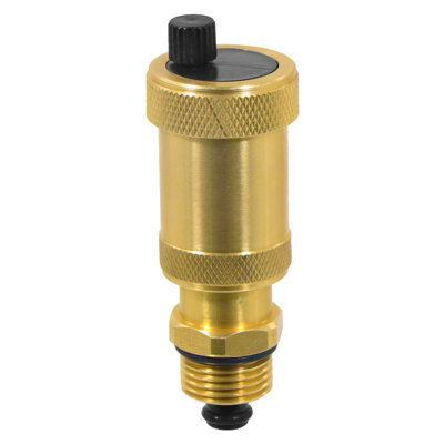 SPARES2GO Auto Air Vent 1/2 Brass Central Heating Boiler Automatic Venting with Check Valve