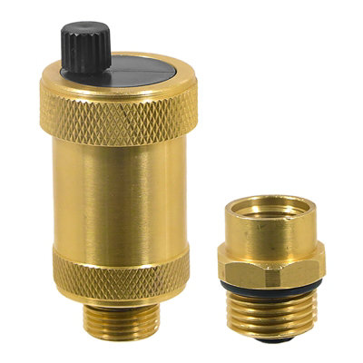 SPARES2GO Auto Air Vent 1/2 compatible with Ideal Central Heating Boiler Systems Brass Automatic Venting with Check Valve