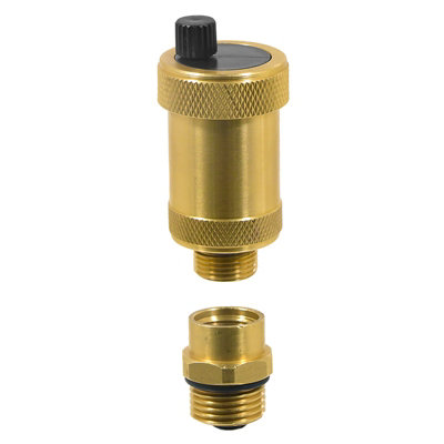 SPARES2GO Auto Air Vent 1/2 compatible with Ideal Central Heating Boiler Systems Brass Automatic Venting with Check Valve