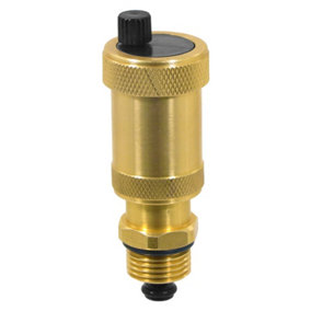 SPARES2GO Auto Air Vent 1/2 compatible with Vaillant Central Heating Boiler Systems Brass Automatic Venting with Check Valve