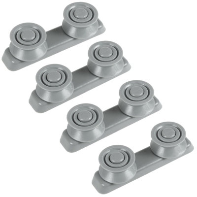 SPARES2GO Basket Slide Rail Runner Guide Wheels for Logik LDW45 LDW60 LF674 Dishwasher (4 Sets)