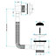 SPARES2GO Bath Combination Waste Overflow Plug & Chain 40mm 1.5" (Silver)