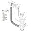 SPARES2GO Bath Combination Waste Overflow Plug & Chain 40mm 1.5" (Silver)