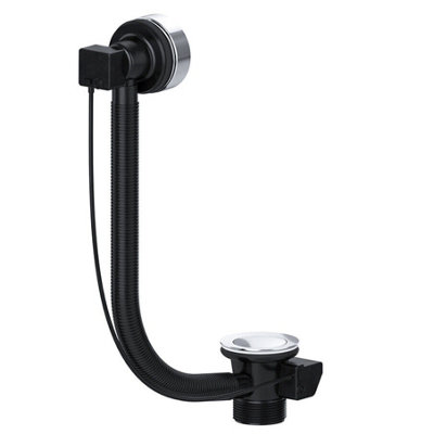 SPARES2GO Bath Waste Combination Plug 40mm 1.5" Overflow Pop Up Trap (Chrome Silver)