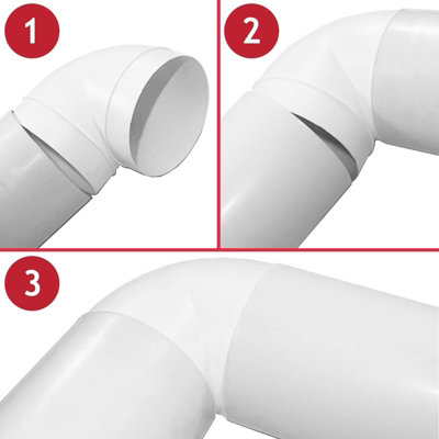 SPARES2GO Vent Hose For Logik Air Conditioner Conditioning 3m 5 Extension Pipe Clips