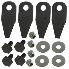 SPARES2GO Blade Tips & Bolts Set compatible with Hayter 21 Condor Osprey Compact 120 Lawnmower