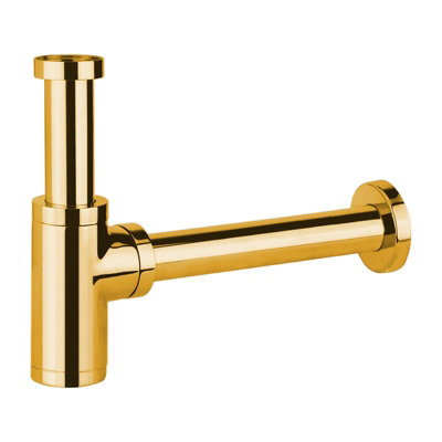 SPARES2GO Bottle Sink Basin Trap 40mm / 1.5" Luxury Round Deodorant Waste Pipe Outlet (Gold) Price Comparisons | Compare The Build