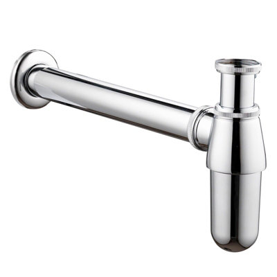 SPARES2GO Bottle Waste Trap 32mm Adjustable Chrome Silver 35mm Pipe