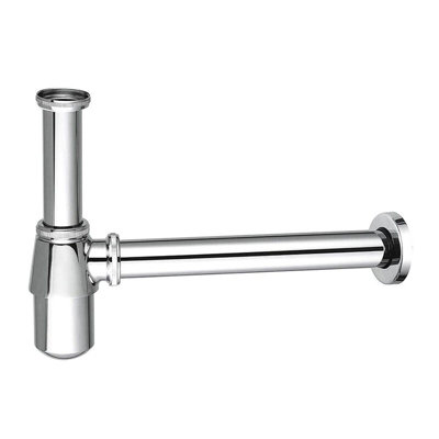 SPARES2GO Bottle Waste Trap 32mm Adjustable Chrome Silver 35mm Pipe Kitchen Bathroom Sink Basin Set - 9