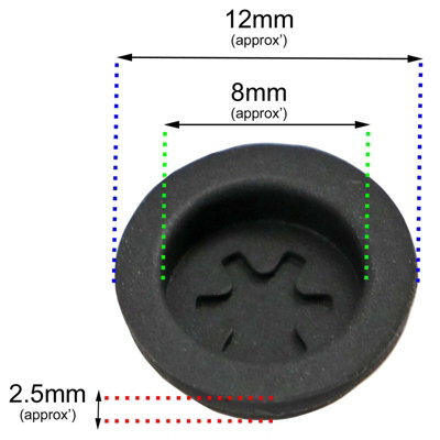 SPARES2GO Burst Disc Seal for TRITON Shower Electric Membrane PRD Seals Discs Black x 6