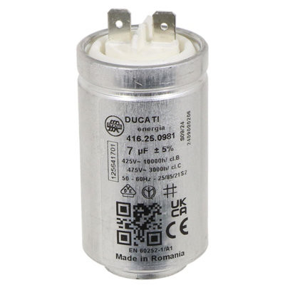 SPARES2GO Capacitor for AEG Tumble Dryer 7UF T5127 T6127 T6527 T6DB6 T6DBG T7127 T7628