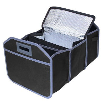 SPARES2GO Car Boot Organiser Bag Removable Cooler Liner Collapsible Foldable Trunk Storage (550mm x 360mm x 300mm)