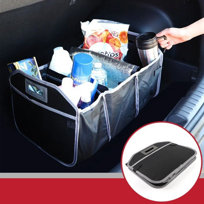 SPARES2GO Car Boot Organiser Bag Removable Cooler Liner Collapsible Foldable Trunk Storage 550mm x 360mm x