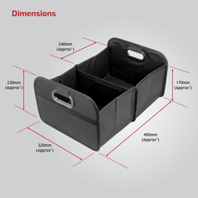 Spares2go Car Boot Organiser with Mesh Pocket, Washable and Collapsible