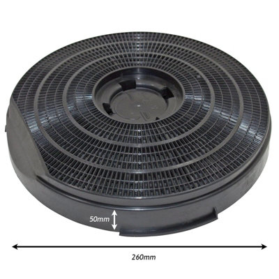 SPARES2GO Carbon Filter compatible with Elica Charcoal Cooker Hood Round Fan Vent Type 34 260 mm x 50 mm