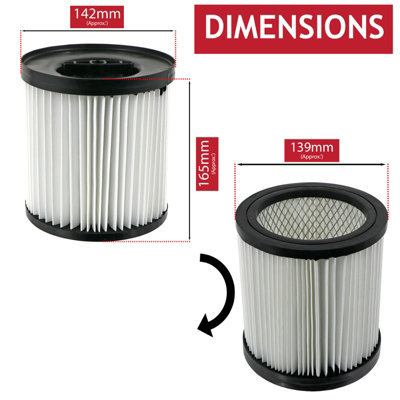 SPARES2GO Cartuchos de filtro para aspiradora LIDL Parkside Wet & Dry