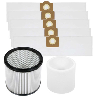 SPARES2GO Cartridge Foam Filter 5 Dust Bags compatible with