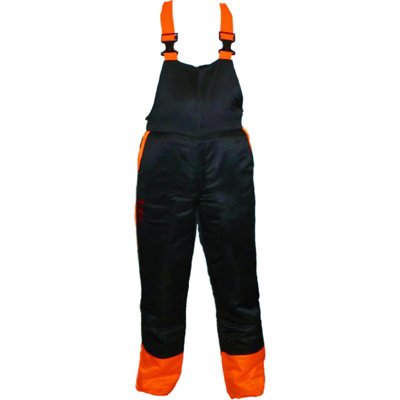 SPARES2GO Chainsaw Bib Brace Trousers Dungarees Forestry Safety Protective XXL