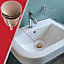 SPARES2GO Clicker Basin Waste Plug 1 1/4" 60mm Click Clack Bathroom Sink Pop Up Push Dome (Brushed Copper)