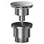 SPARES2GO Clicker Basin Waste Plug 1 1/4" 60mm Click Clack Bathroom Sink Pop Up Push Dome (Brushed Nickel)