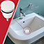 SPARES2GO Clicker Basin Waste Plug 1 1/4" 60mm Click Clack Bathroom Sink Pop Up Push Dome (Matt White)