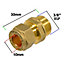 SPARES2GO Compression Connector 10mm x 3/8" BSP Male Straight Brass Pipe Coupler Adaptor Fitting (Pack of 2)