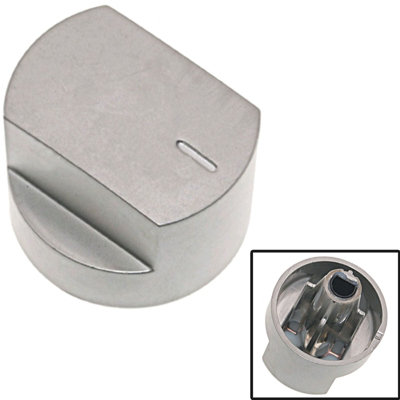 SPARES2GO Control Knob Switch & Shaft compatible with Stoves 61EDO 61EHDO BL ST WH Oven Cooker Hob (Silver)