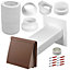 SPARES2GO Cooker Hood External Vent Kit 4" 5" 6" 100mm 125mm 150mm Universal Exterior Wall Ducting Set (Brown)