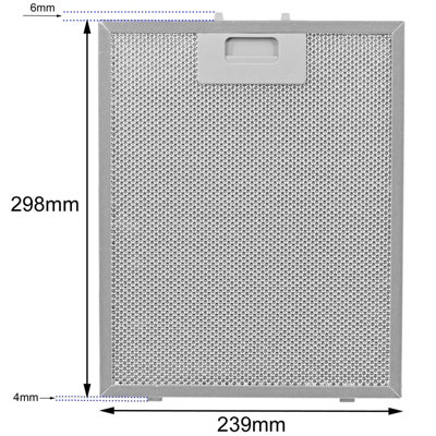 SPARES2GO Cooker Hood Grease Filter Extractor Vent Fan Metal Mesh (298 x 239mm, Pack of 1)